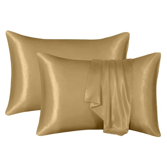 Oussum Silky Satin Cream Pillow Case for Home Decor Pillowcase Set of 2 - Picture 6 of 11